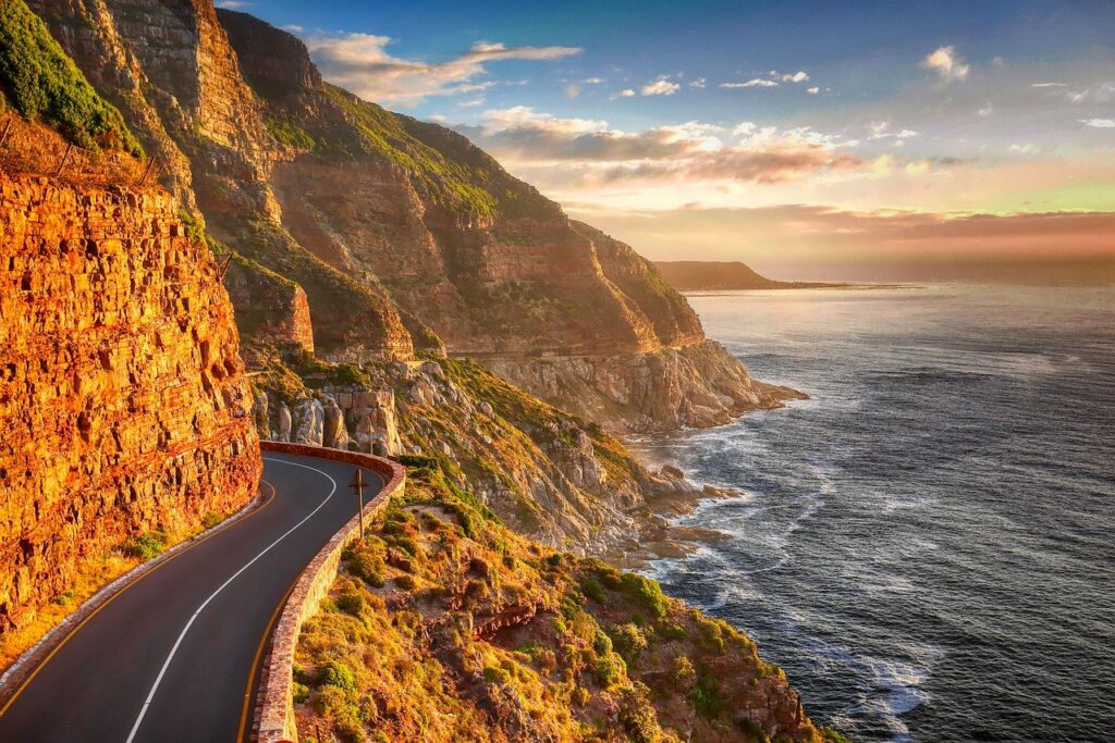 Route Côte falaise Afrique du Sud