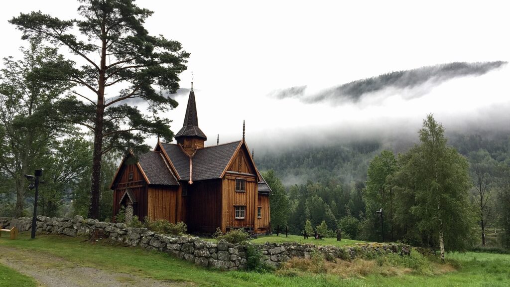 Arbre bois Maison en Norvège